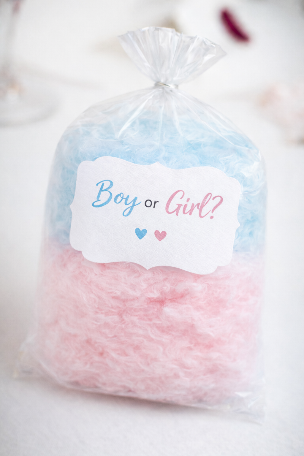 GENDER REVEAL COTTON CANDY PARTY FAVOR BAGS - 10 pack